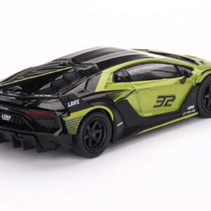 GT EVO #32 Lime Green Metallic LB-Silhouette Works Limited Edition to 7560 Pieces Worldwide 1/64 Diecast Model Car by True Scale Miniatures MGT00605