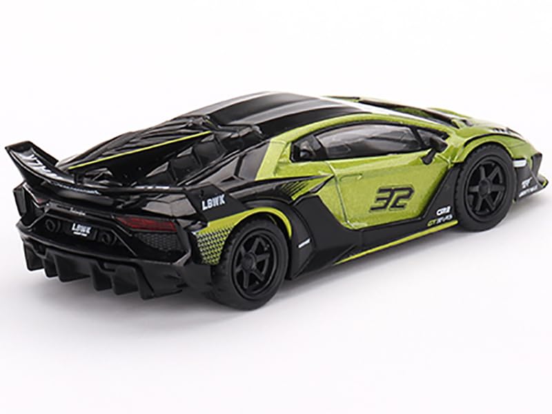 GT EVO #32 Lime Green Metallic LB-Silhouette Works Limited Edition to 7560 Pieces Worldwide 1/64 Diecast Model Car by True Scale Miniatures MGT00605