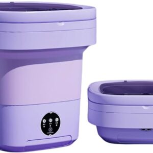 Portable Washing Machine, Upgraded Foldable Mini Washer, Deep Cleaning of Underwear, Baby Clothes and Sock, Best for Apartments, Dormitories, Hotel,Travel (Purple)