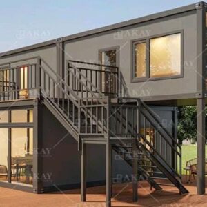 Generic Prefabricated House 2 bedrooms with Attached Bath, Dining and tv Lounge, Require Assembly., Grey, SAF 018