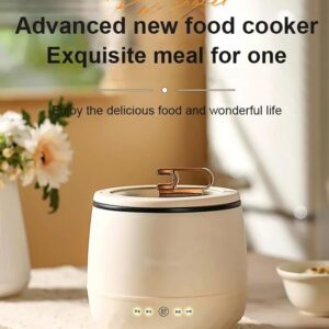 Smart Mini Rice Cooker, 2024 Upgrade Multifunctional Electric Mimi Cooker 6 in 1 Non-Stick Clay Wok With Lid Mini Hot Pot Electric Mini Rice Cooker All-in-One Portable Mini Rice Cooker