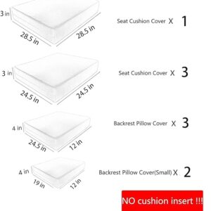 SUSIE'S GARDEN 9p Patio Cushion Covers Outdoor Patio Cushions Covers Replacement Waterproof with Zipper for 7 Pcs Patio Furniture Set, Slipcovers for Outdoor Cushions Covers Gravel Gray, Covers Only