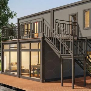 Generic Prefabricated House 2 bedrooms with Attached Bath, Dining and tv Lounge, Require Assembly., Grey, SAF 018