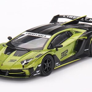 GT EVO #32 Lime Green Metallic LB-Silhouette Works Limited Edition to 7560 Pieces Worldwide 1/64 Diecast Model Car by True Scale Miniatures MGT00605