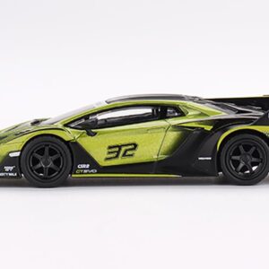 GT EVO #32 Lime Green Metallic LB-Silhouette Works Limited Edition to 7560 Pieces Worldwide 1/64 Diecast Model Car by True Scale Miniatures MGT00605