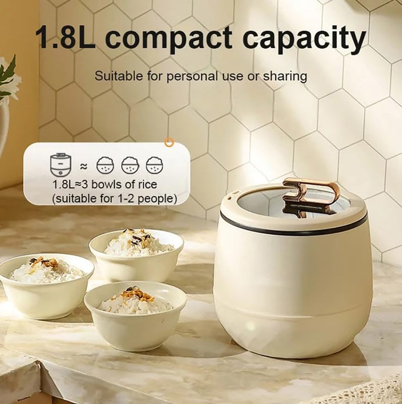 Smart Mini Rice Cooker, 2024 Upgrade Multifunctional Electric Mimi Cooker 6 in 1 Non-Stick Clay Wok With Lid Mini Hot Pot Electric Mini Rice Cooker All-in-One Portable Mini Rice Cooker