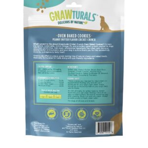 Gnawturals Oven Baked Cookies | Cricket Crunch | All Natural Small Artisan Batches, Packed with Sustainable Protein & Omegas | Ideal Treat for Food Sensitivities (40 Count, Peanut Butter)