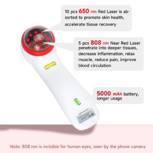 Portable Infra Red Cold Laser Light Therapy Device for Dog Pain Relief 5000mAh Low Level Infrared Laser Therapy Machine Pet 808 650nm Professional Vet LLLT Horse Healing Treatment Home Muscle Relax