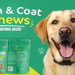 BARKING HUGS Skin & Coat Chews - Omega 3 Fish Oil for Dogs - Natural & Healthy Dog Itch Relief - with Dog Allergy Support - 75 Chews