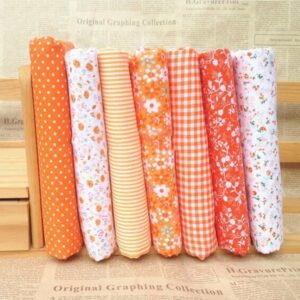 7pcs top multicolor cotton craft fabric bundle squares patchwork diy sewing scrapbooking quilting floral dot pattern craft and hobby fabric 10" x 10" (25cm x 25cm)