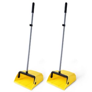 yocada commercial dustpan with comb outdoor indoor for courtyard garage lobby mall market floor home kitchen room office pet hair rubbish 2pcs