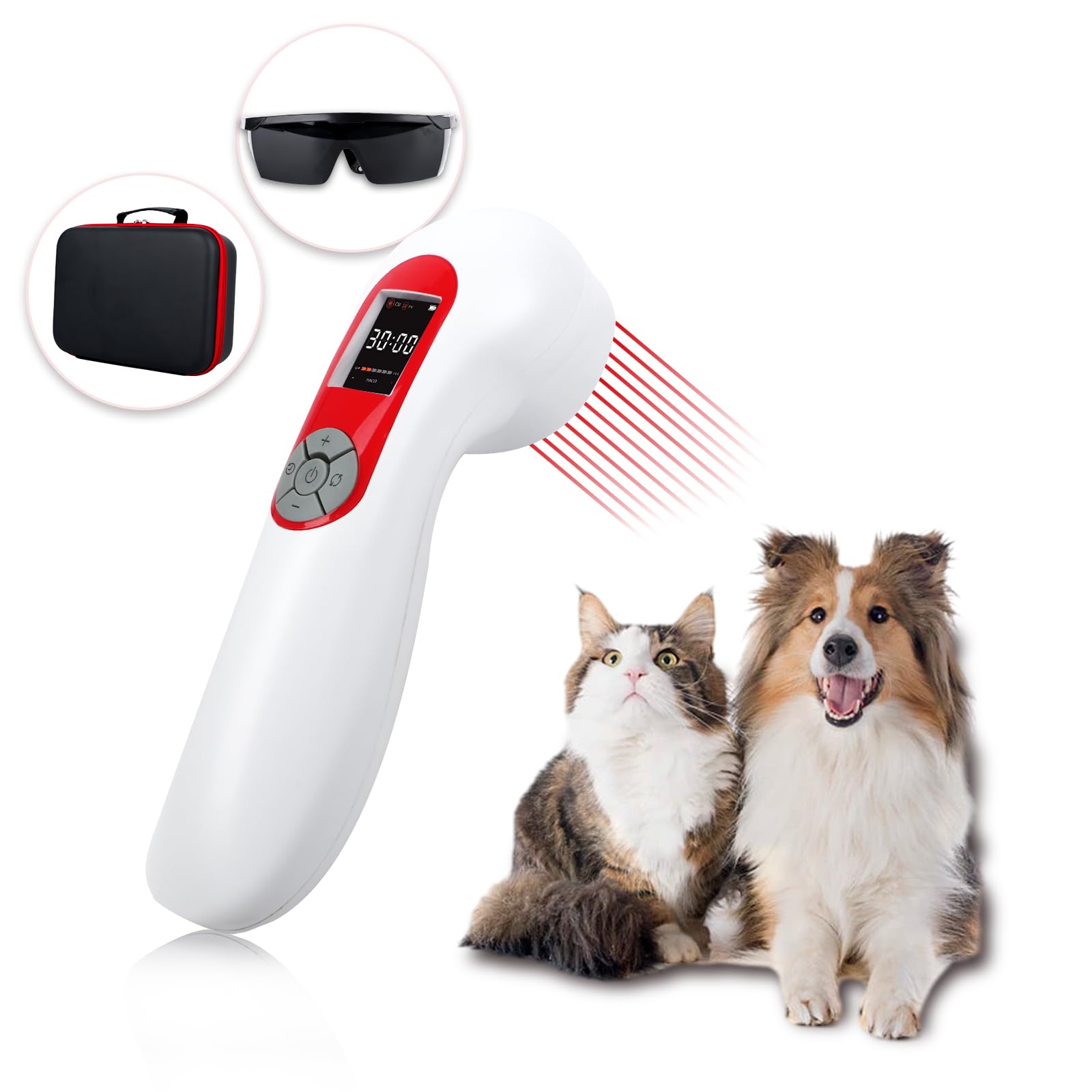 Portable Infra Red Cold Laser Light Therapy Device for Dog Pain Relief 5000mAh Low Level Infrared Laser Therapy Machine Pet 808 650nm Professional Vet LLLT Horse Healing Treatment Home Muscle Relax