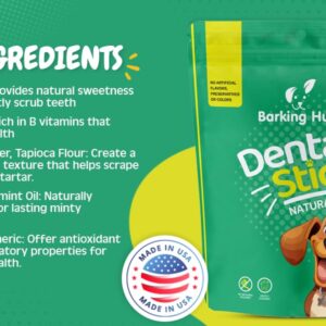 BARKING HUGS Dental Sticks - Natural Dog Dental Treats for Fresh Breath & Clean Teeth, All Natural Dog Breath freshener Dogs, No Grain or fillers, Dental Chews for Dogs with Peppermint Oil