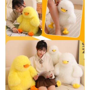 OUKEYI 15.7in/40cm Plush Duck Stuffed Animal Soft Toys,Cute Fried Duck Doll, Little Duck Pillow Plush Toy,Gifts for Friends and Children Christmas (Yellow)