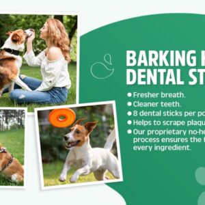 BARKING HUGS Dental Sticks - Natural Dog Dental Treats for Fresh Breath & Clean Teeth, All Natural Dog Breath freshener Dogs, No Grain or fillers, Dental Chews for Dogs with Peppermint Oil