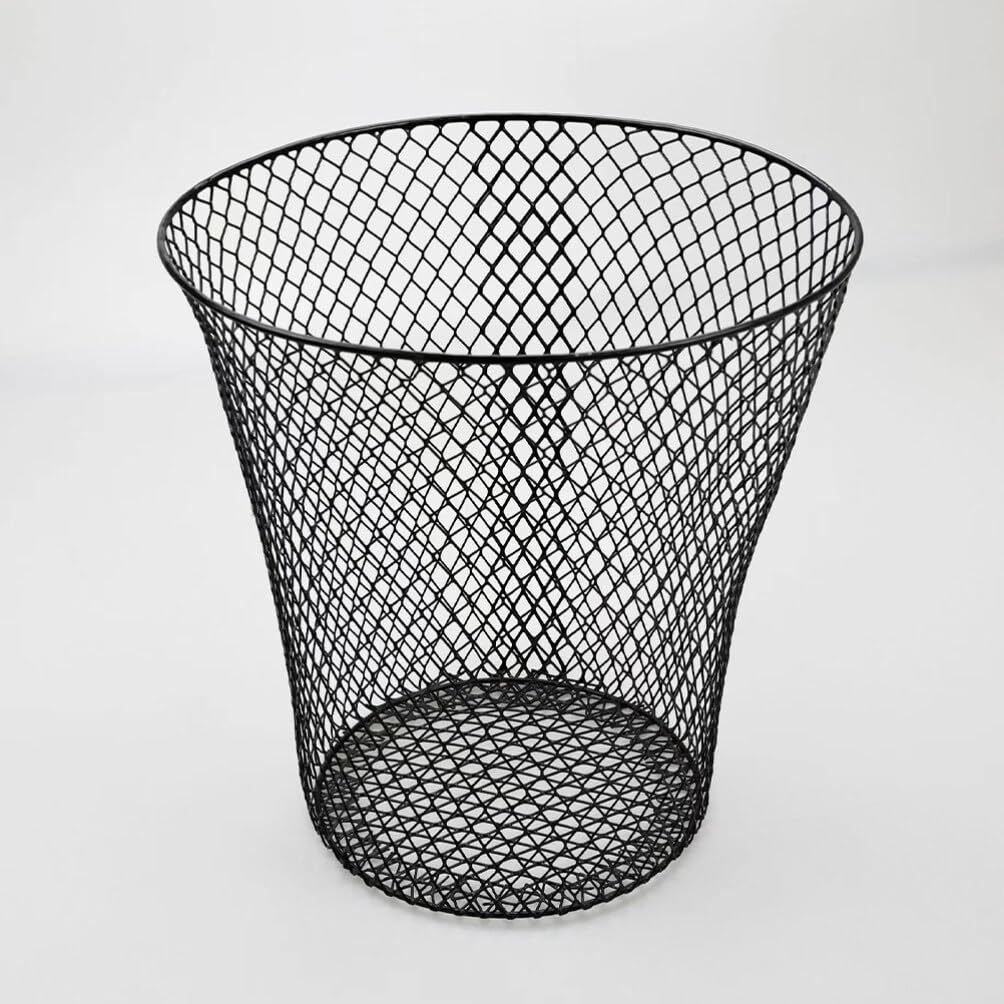 Cabilock Black Mesh Trash Cans Open Top Metal Wire Wastebasket Recycling Garbage Container Lightweight Trash Bin Garbage Can for Home Office Hotel Dorm Room Living Bedroom