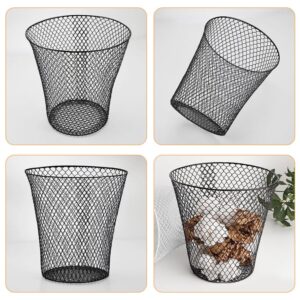 Cabilock Black Mesh Trash Cans Open Top Metal Wire Wastebasket Recycling Garbage Container Lightweight Trash Bin Garbage Can for Home Office Hotel Dorm Room Living Bedroom