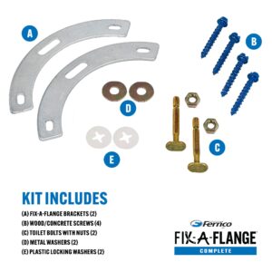 Fernco Fix-A-Flange Complete Universal Toilet Flange Water Closet Repair Kit