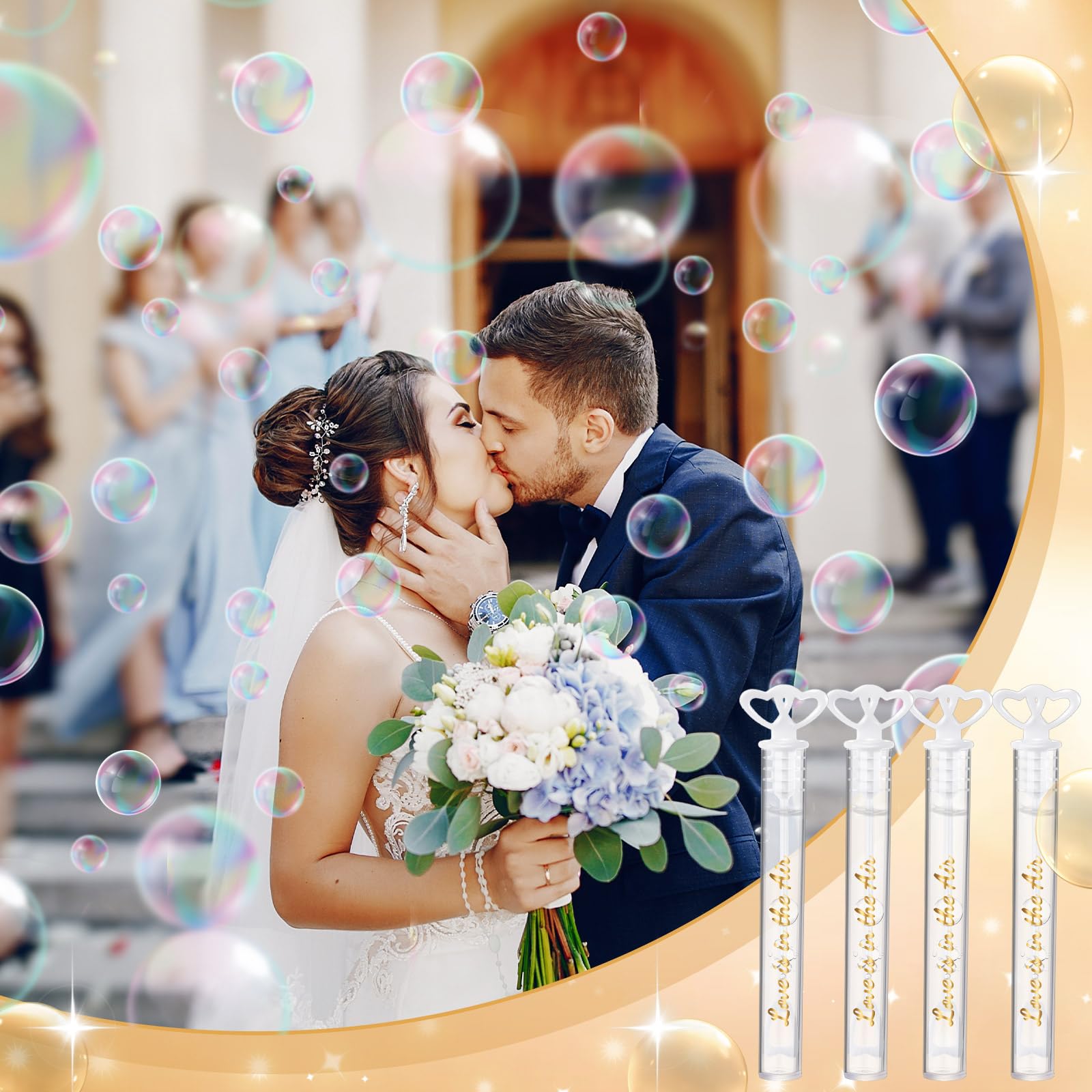 PullCrease 150 Pcs Bubble Wands Bulk for Wedding Party Mini Heart Wand with Bubble Solution for Wedding Bridal Showers Valentine Anniversary Graduation Birthday Supplies(White,Love)