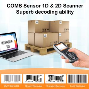 VOTTAN Inventory Scanner with 2.8'' HD Screen and Keybord, 1D 2D QR Code Wireless Barcode Scanner, Stock Datas Collector Scanner for Warehouse E-Business