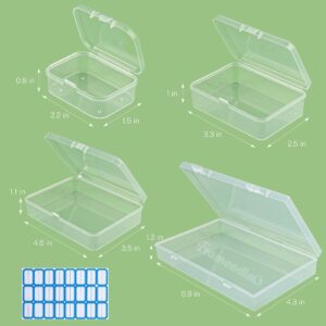 Framendino, 24 Pack Craft Organizers and Storage Rectangular Mini Plastic Containers Clear Plastic Storage Boxes Empty Beads Organizers for Small Items Art Craft Jewelry Projects