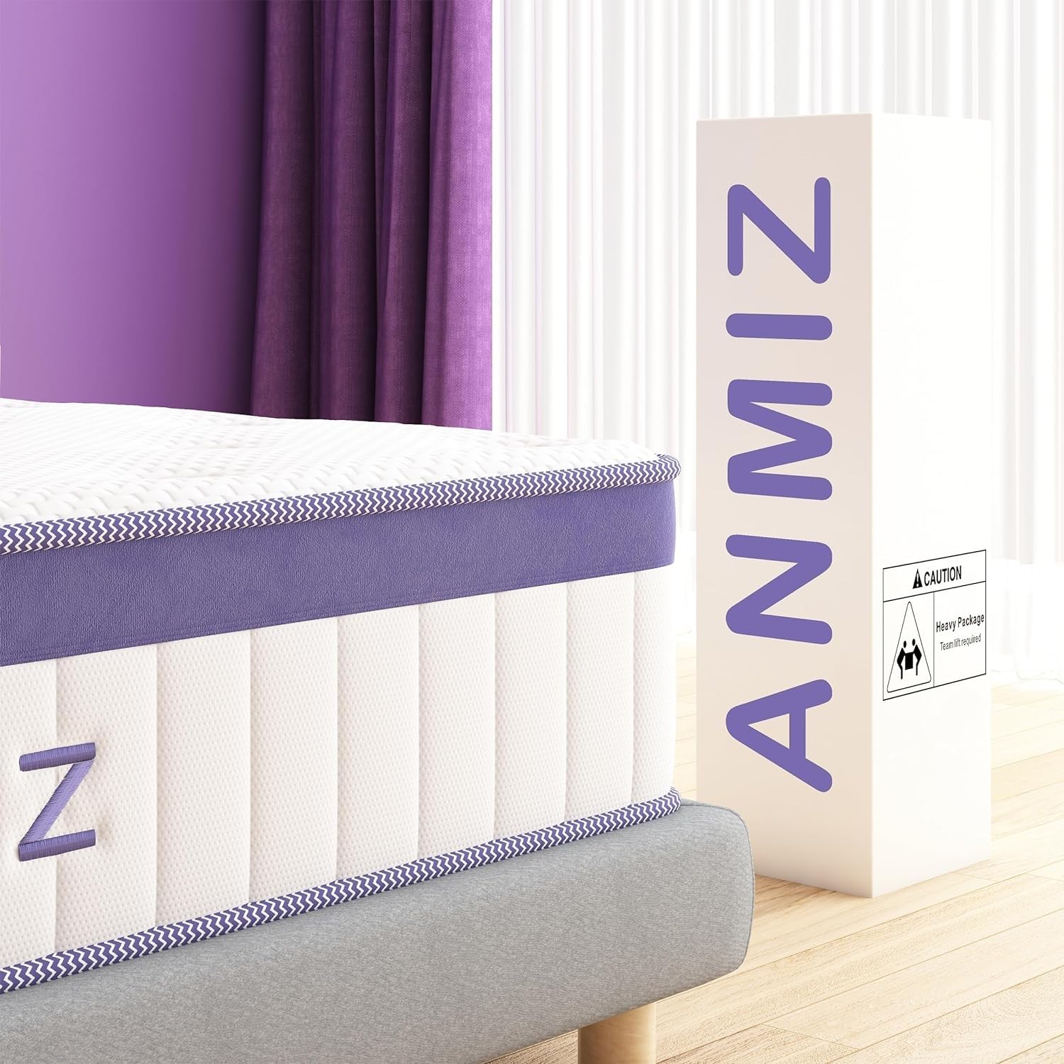 ANMIZ Full Size Mattress, 12 inch Hybrid Memory Full Foam Mattress in a Box, Double Mattress Medium Firm and Pocket Spring, Sleep Supportive & Pressure Relief, 12 inch Full Mattresses (75"x54"x12")