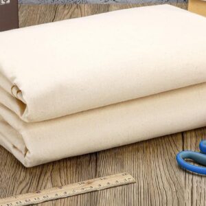 MDS Pack of 1 Yard, 100% Cotton Muslin Fabric 48” Inch Wide, Natural Unbleached Medium Weight Fabric Linen Textile for Backing Material Quilting Sewing Draping Apparel Cloths Crafts DIY Multipurpose