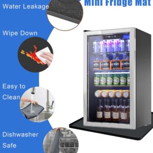 Mini Fridge Mat, 24''x24'' X0.8'' Mini Fridge Drip Trays Mat for Carpet Floor, Under Refrigerator Mat AC Conditioner Drip Pan, Silicone Mat for Refrigerators, Washing Machines, Dryers, Wine Coolers