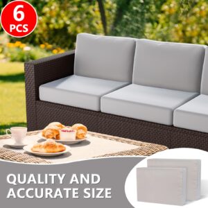 SUSIE'S GARDEN 6p Outdoor Cushion Slipcovers Outdoor Patio Cushions Covers Replacement Waterproof with Zipper for 6-Seat Outdoor Rattan Sofa Patio Furniture Cushion Covers Passive Gray, Covers Only