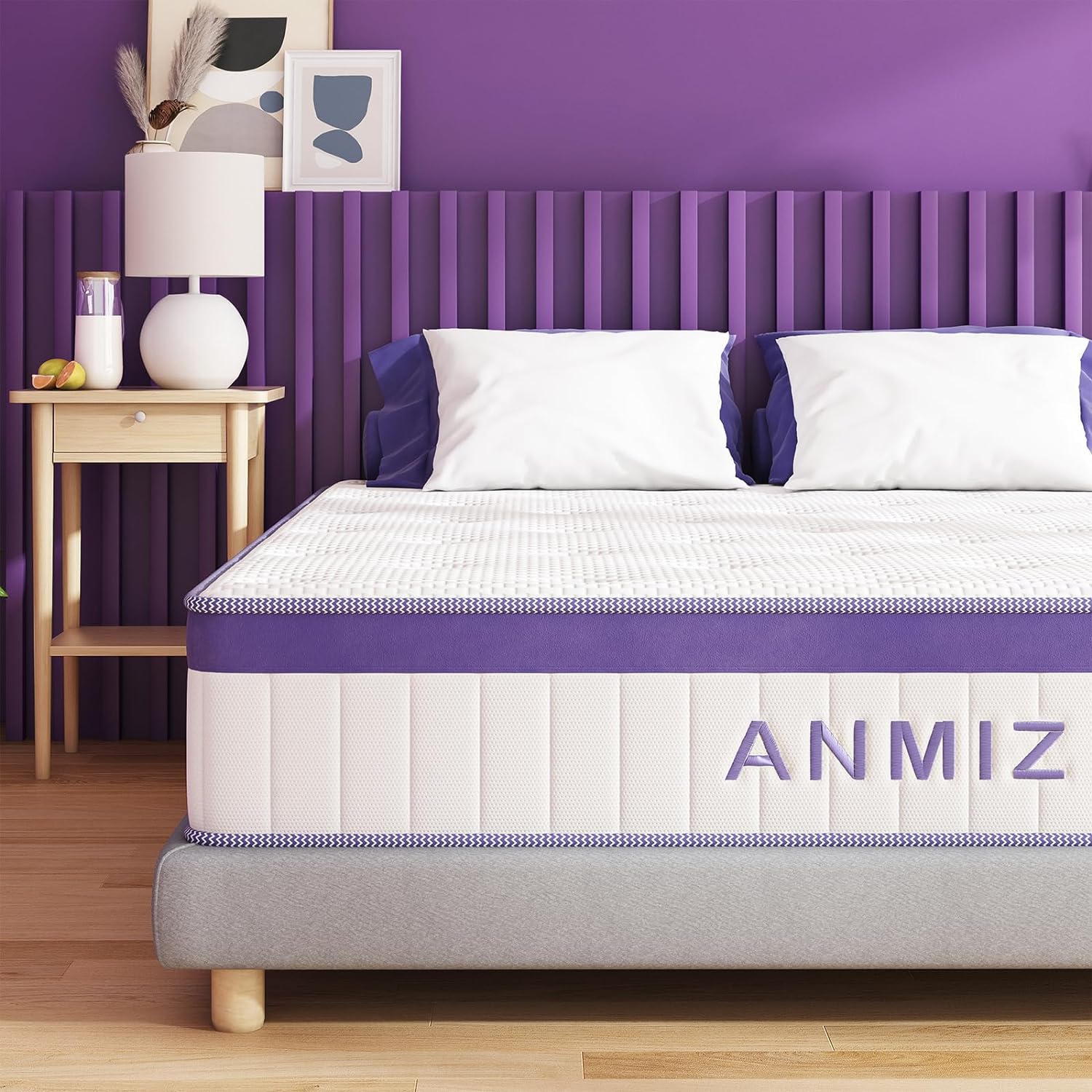 ANMIZ King Mattress, 12 inch King Size Mattresses with Gel Memory Foam, Hybird Medium Firm Foam Matress King Size, King Mattresses in a Box for Sleep Supportive & Pressure Relief (76" X 80" X 12)