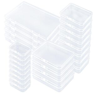 framendino, 24 pack craft organizers and storage rectangular mini plastic containers clear plastic storage boxes empty beads organizers for small items art craft jewelry projects