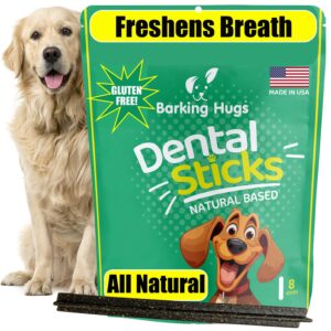 BARKING HUGS Dental Sticks - Natural Dog Dental Treats for Fresh Breath & Clean Teeth, All Natural Dog Breath freshener Dogs, No Grain or fillers, Dental Chews for Dogs with Peppermint Oil