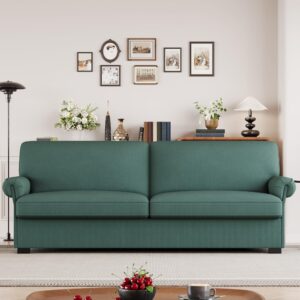 FOTOSOK 71” Sofa, Comfy Sofa Couch with Deep Seats, Loveseat Sofa, Modern Sofa couches for Living Room, Bedroom, Apartment, Green