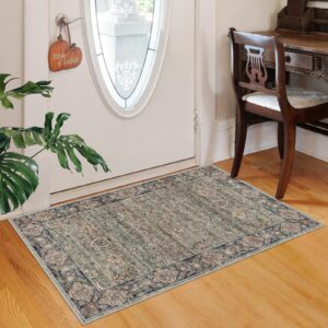 songlet vintage 2x3 machine washable distressed door mat living room carpet throw rug for office dining room bathroom