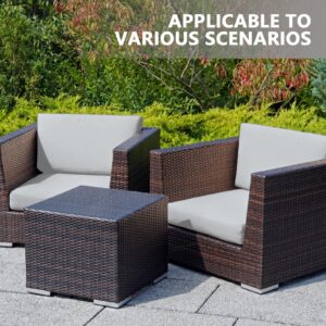 SUSIE'S GARDEN 6p Outdoor Cushion Slipcovers Outdoor Patio Cushions Covers Replacement Waterproof with Zipper for 6-Seat Outdoor Rattan Sofa Patio Furniture Cushion Covers Passive Gray, Covers Only