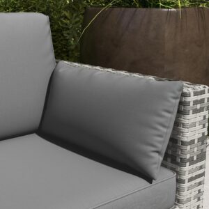 Wicker Patio Couch, PE Rattan 3-Seat Sofa, Outdoor Furniture with Deep Seating, Cushions, Steel Frame, Gray