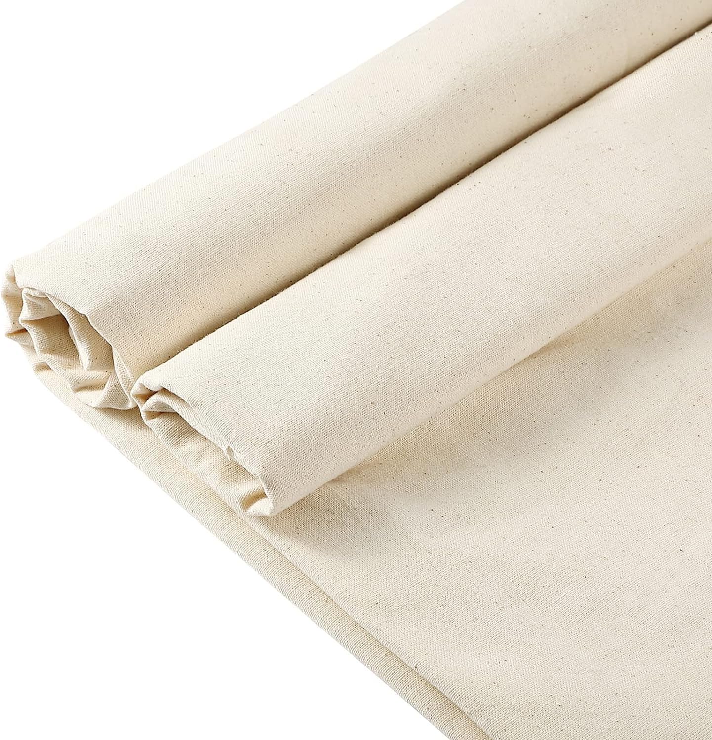 MDS Pack of 1 Yard, 100% Cotton Muslin Fabric 48” Inch Wide, Natural Unbleached Medium Weight Fabric Linen Textile for Backing Material Quilting Sewing Draping Apparel Cloths Crafts DIY Multipurpose