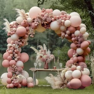 dusty pink balloon arch kit, dusty rose balloon arch kit with mauve balloons blush balloons, boho balloon arch kit for bridal wedding girl baby shower birthday party decorations