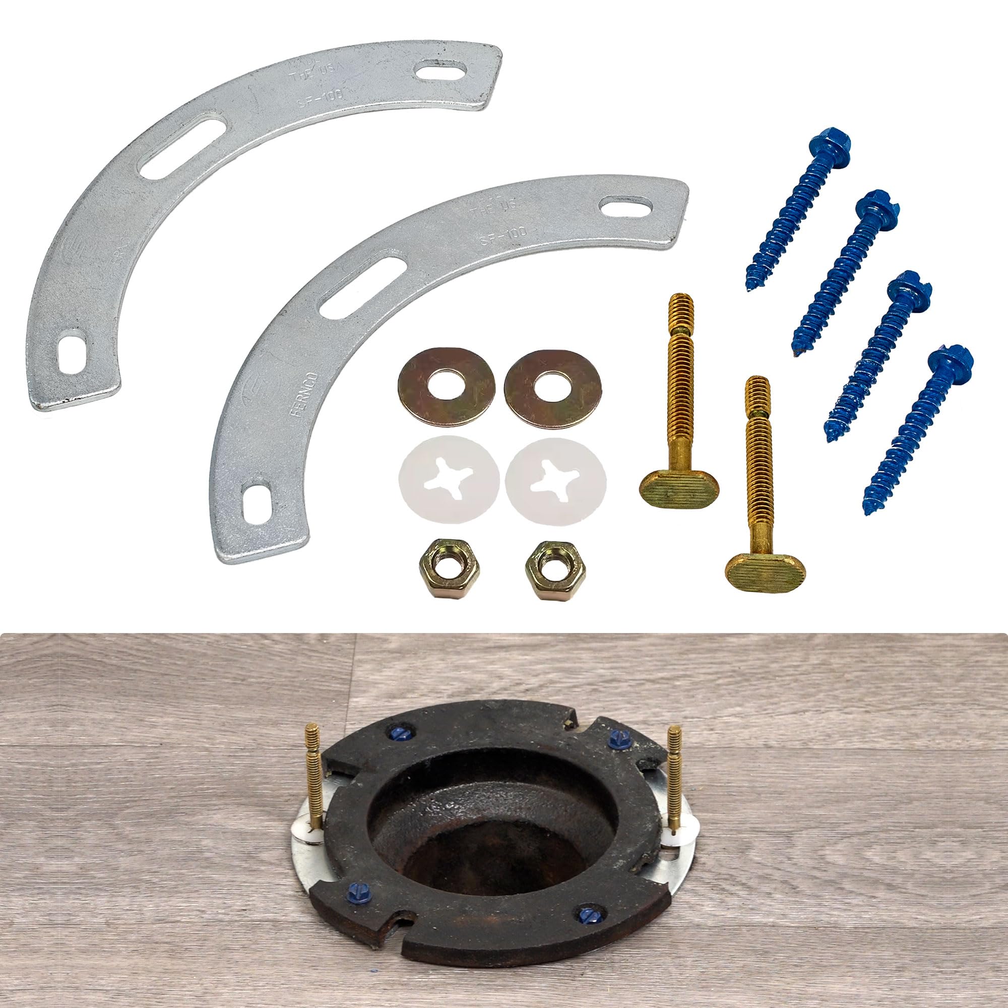 Fernco Fix-A-Flange Complete Universal Toilet Flange Water Closet Repair Kit