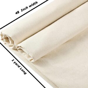 MDS Pack of 1 Yard, 100% Cotton Muslin Fabric 48” Inch Wide, Natural Unbleached Medium Weight Fabric Linen Textile for Backing Material Quilting Sewing Draping Apparel Cloths Crafts DIY Multipurpose