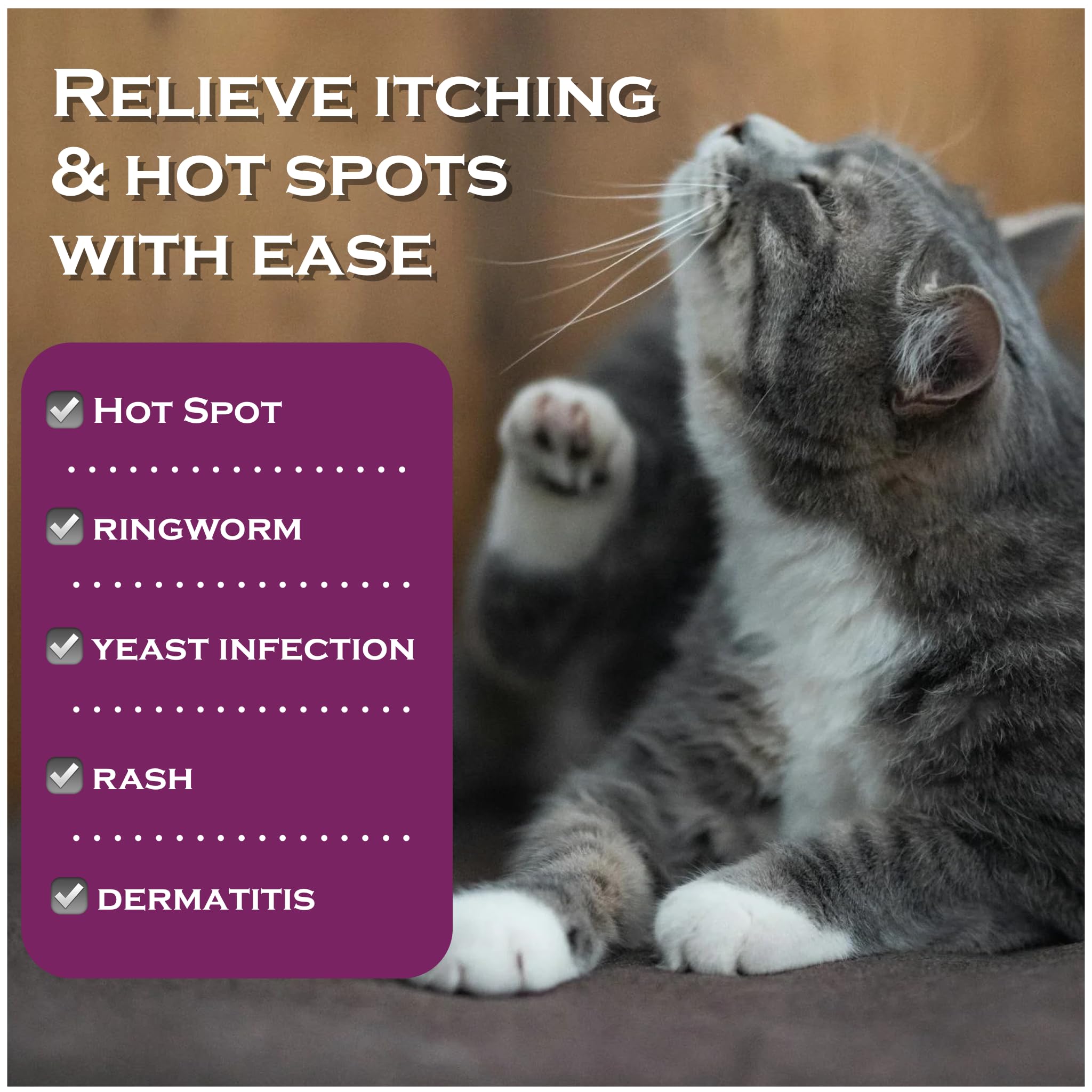 FlexTran Feline Ring Care | Control & Help with Cat Ringworm, Mange, Dermatitis, Dog Paw Yeast. Also Works on Dogs, Hamsters, Guinea Pigs, Rabbits, etc. Makes 32 oz of Spray for Cats and Itch Relief