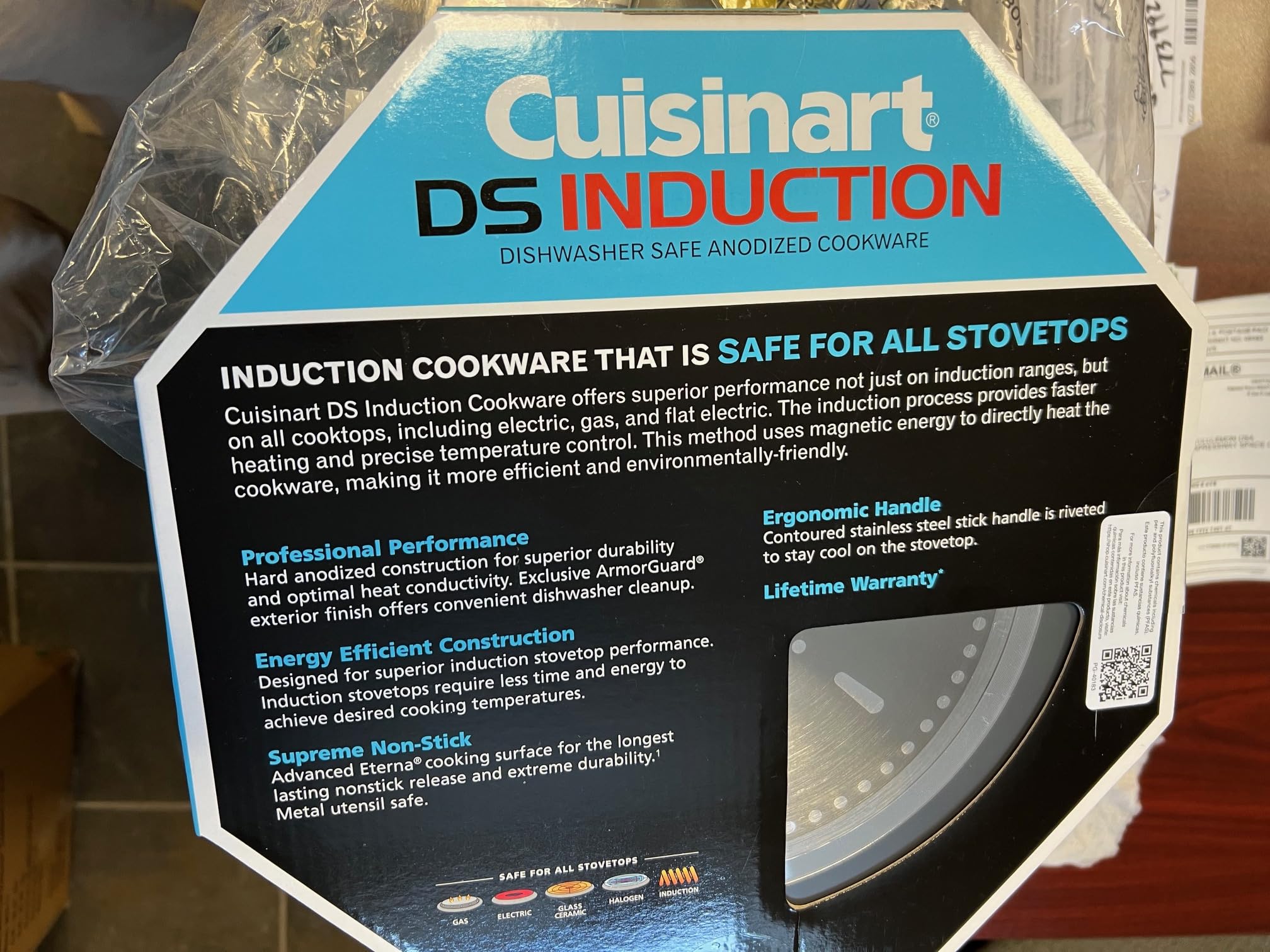 Cuisinart DS Induction 12 ' Skillet with helper handle, GREY