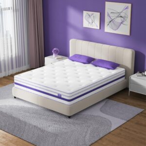 ANMIZ King Size Mattresses,10 inch Hybrid Memory Foam King Mattress in a Box, Medium Firm Mattresses King Size for Pressure Relief & Cool Sleep, Pocket Innerspring, Motion Isolation, Mattress King