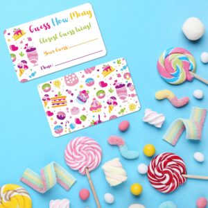 INKNOTE 240 Pcs Candy guessing game cards Guess how many cards Guess how many in the jar for Bridal Baby Shower Party Collection Birthday Party Gender Reveal Games Activities and Decorations3.54x2inch