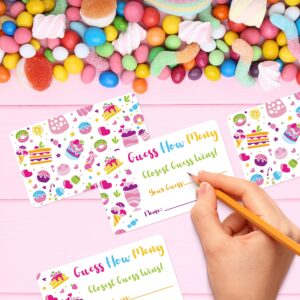 INKNOTE 240 Pcs Candy guessing game cards Guess how many cards Guess how many in the jar for Bridal Baby Shower Party Collection Birthday Party Gender Reveal Games Activities and Decorations3.54x2inch