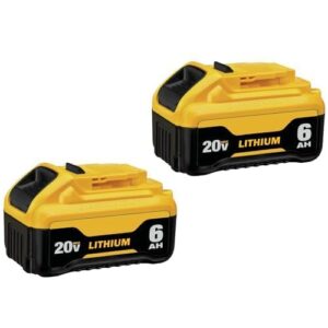 simple plus+ 2 packs replace for dewalt 20v battery 6.0ah, compatible with dewalt 20v cordless power tools