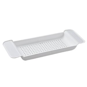 Bathtub Tray Stable Placement Plastic Material Draining Design Bath Tub Table for Bathroom Adjustables and Expandable, Perfect for Placing on a Bathtub.(White)