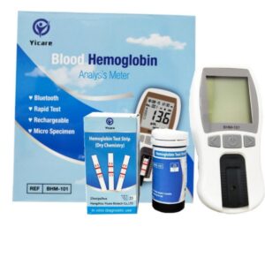 Healthcaretuye Hb Hemoglobin Meter Hemoglobin Test Meter Hemoglobin Analyzer + 125Strips, Blue