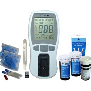 healthcaretuye hb hemoglobin meter hemoglobin test meter hemoglobin analyzer + 125strips, blue