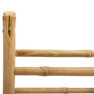 vidaXL Double Bamboo Towel Ladder with 4 Rungs - Freestanding Bathroom Storage Rack - Water-Resistant Design - Easy to Clean